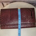 RUBY RED Vintage Rare 1950's-60's TURTLE SKIN Leather Wallet 8x4x1.5