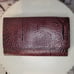 RUBY RED Vintage Rare 1950's-60's TURTLE SKIN Leather Wallet 8x4x1.5