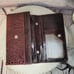 RUBY RED Vintage Rare 1950's-60's TURTLE SKIN Leather Wallet 8x4x1.5