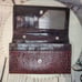 RUBY RED Vintage Rare 1950's-60's TURTLE SKIN Leather Wallet 8x4x1.5