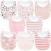 8-Pack Organic Baby Bibs for Boys, Girls - Soft Cotton
