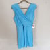Lands End One Piece Modest Swimsuit Dress Gingham Plaid Blue Size 14 D
