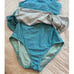 Lands End One Piece Modest Swimsuit Dress Gingham Plaid Blue Size 14 D