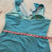 Lands End One Piece Modest Swimsuit Dress Gingham Plaid Blue Size 14 D