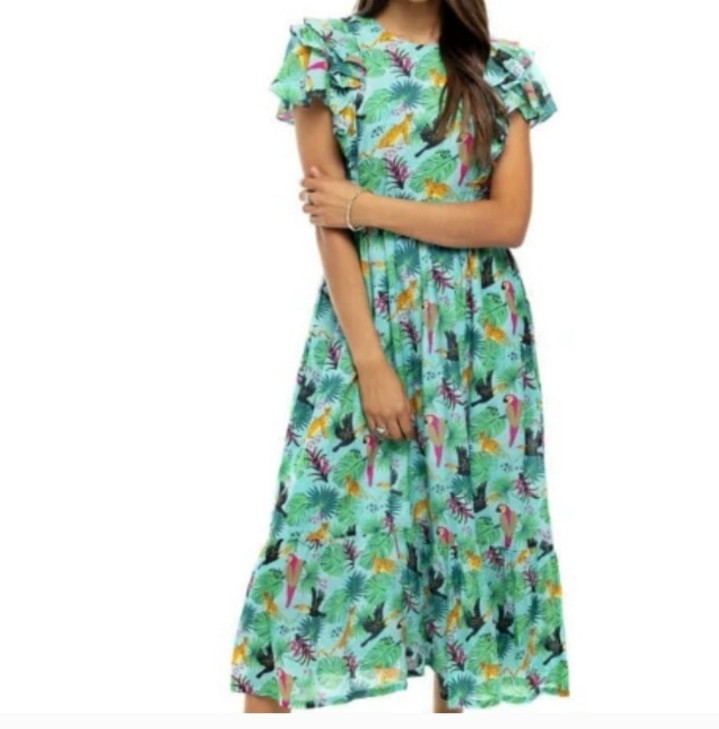 NWT BRITON COURT Tropical Smocked Dress Size Medium