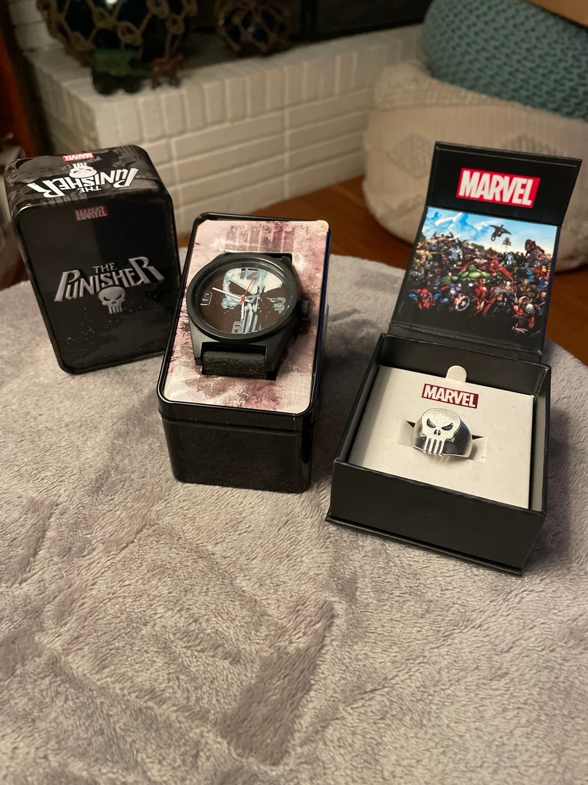 Marvel Punisher Lot - Watch and Ring Circa 1990