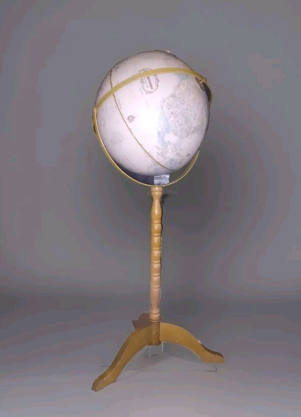 Reploglobe 12 Inch Globemaster Solid Wood Floor Stand Nice Vintage Rare Earth