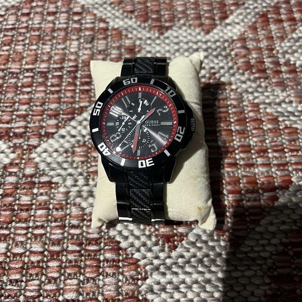 GUESS Men’s Black and Red‎ Quartz Watch