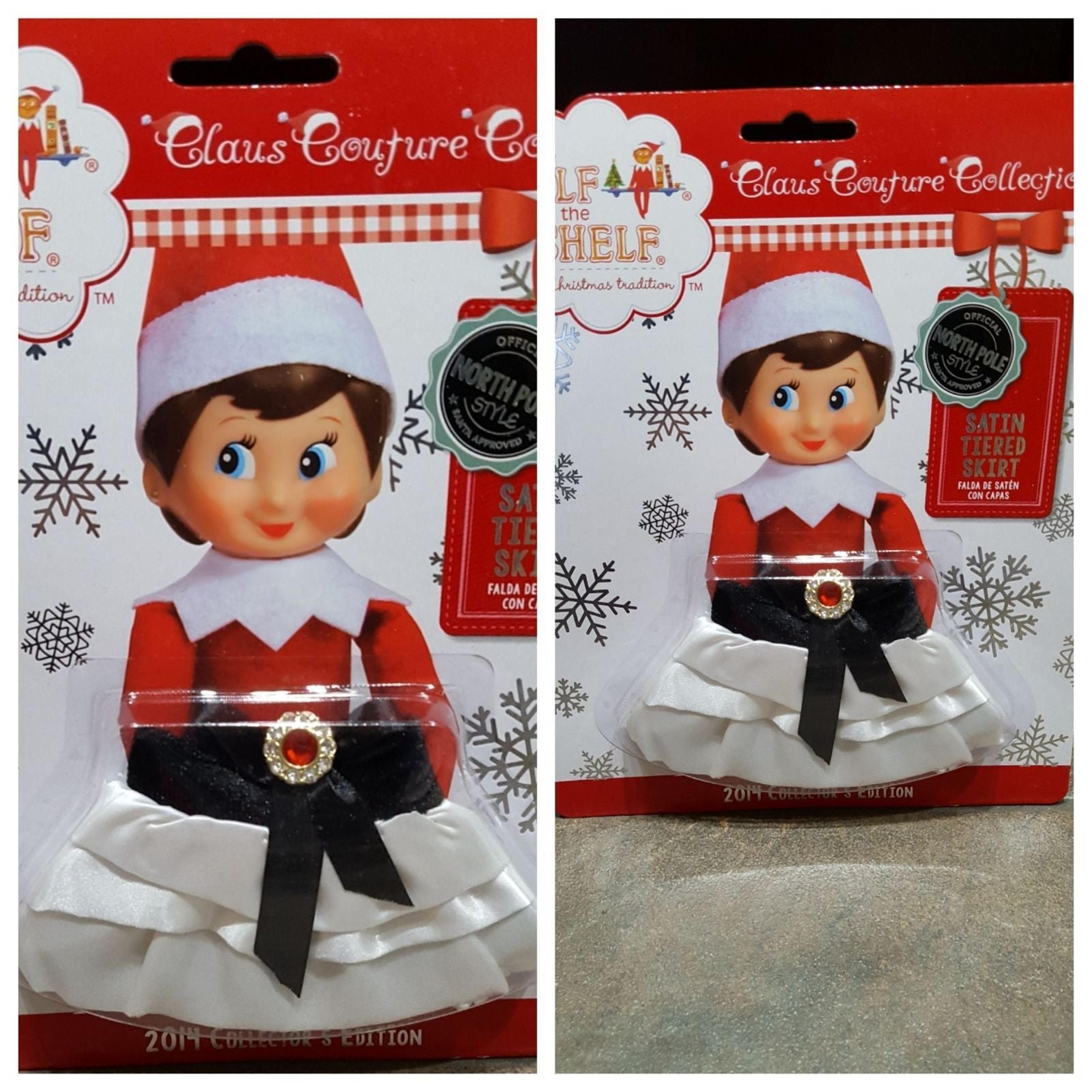 Elf on the Shelf clothes- 2 sets of White satin tiered skirts- NEW
