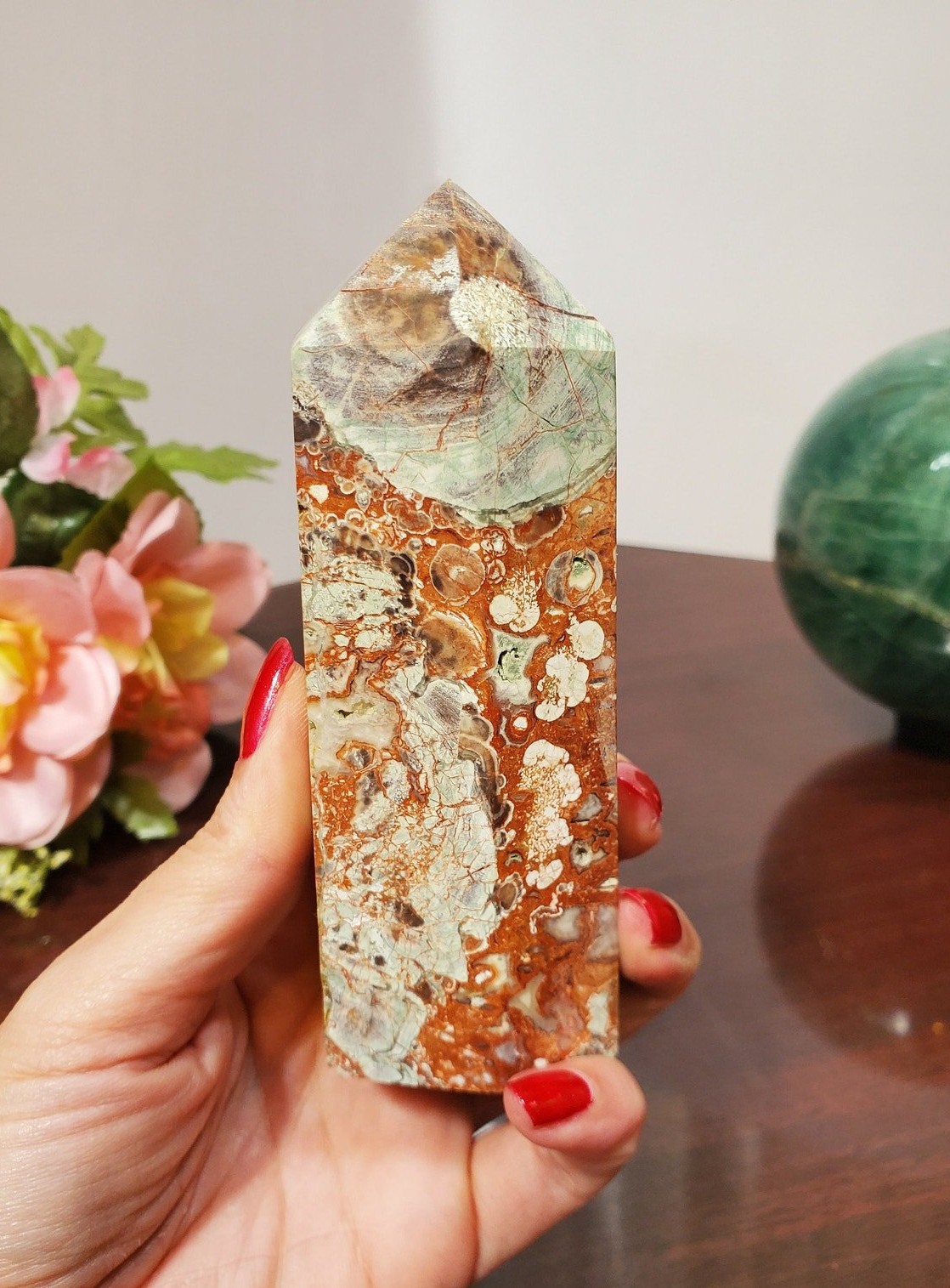Large 5 Money Agate Crystal Tower (ma2)