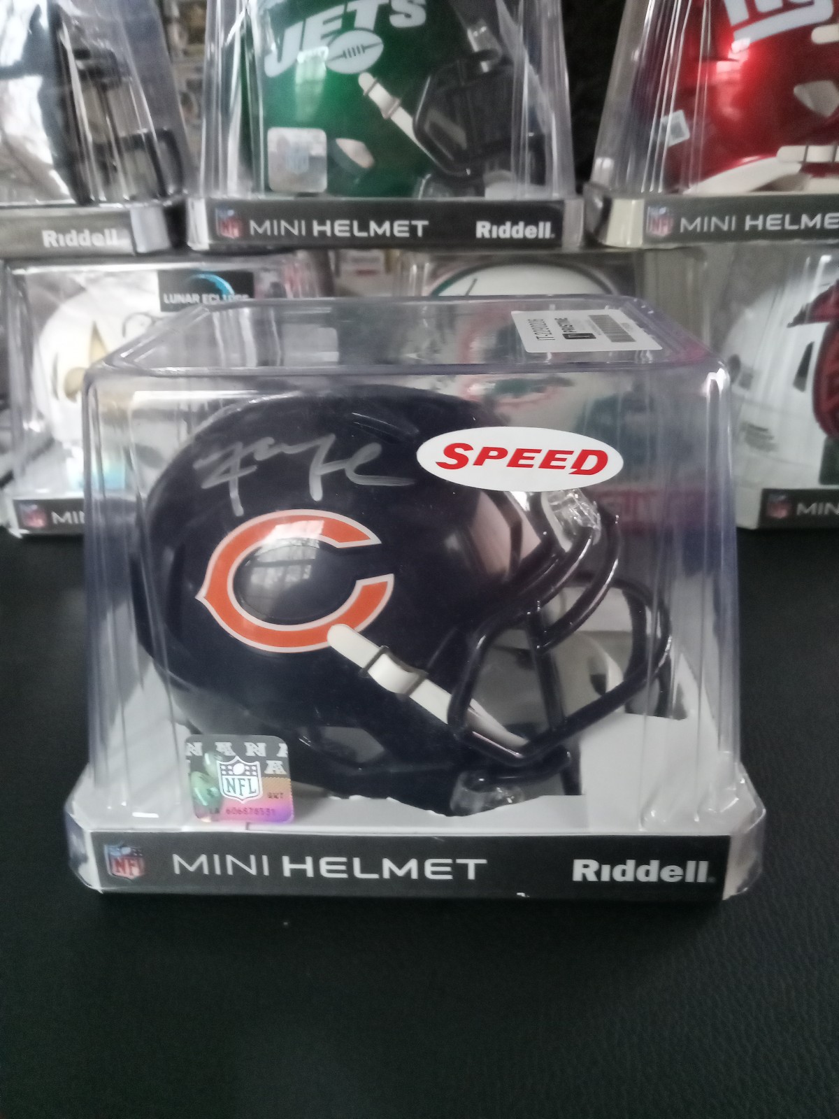 Khalil Mack hand signed Bears mini helmet / beckett coa