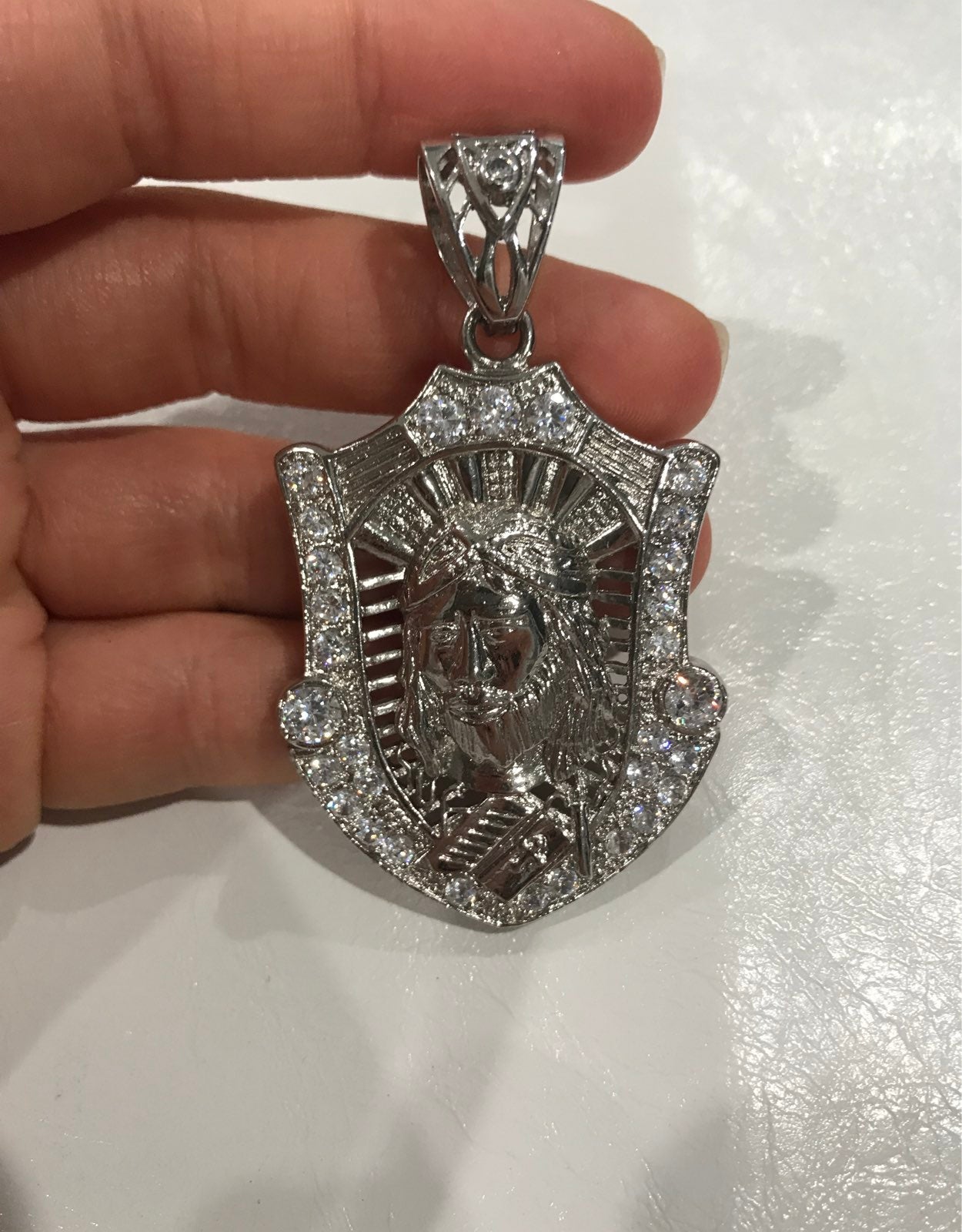 925 Silver Iced Out Jesus