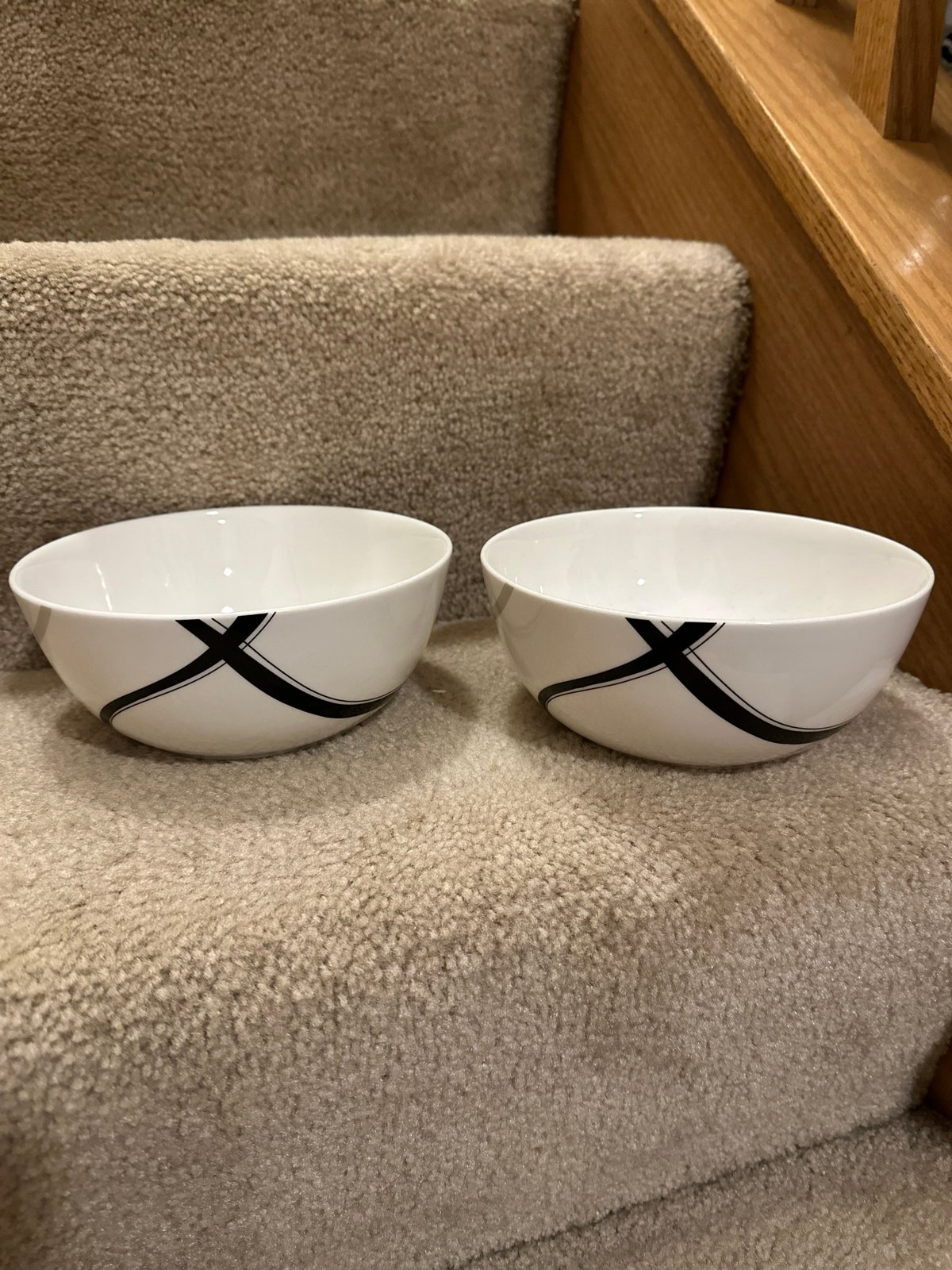 Lenox Vibe grey and black swirl soup and cereal bowl