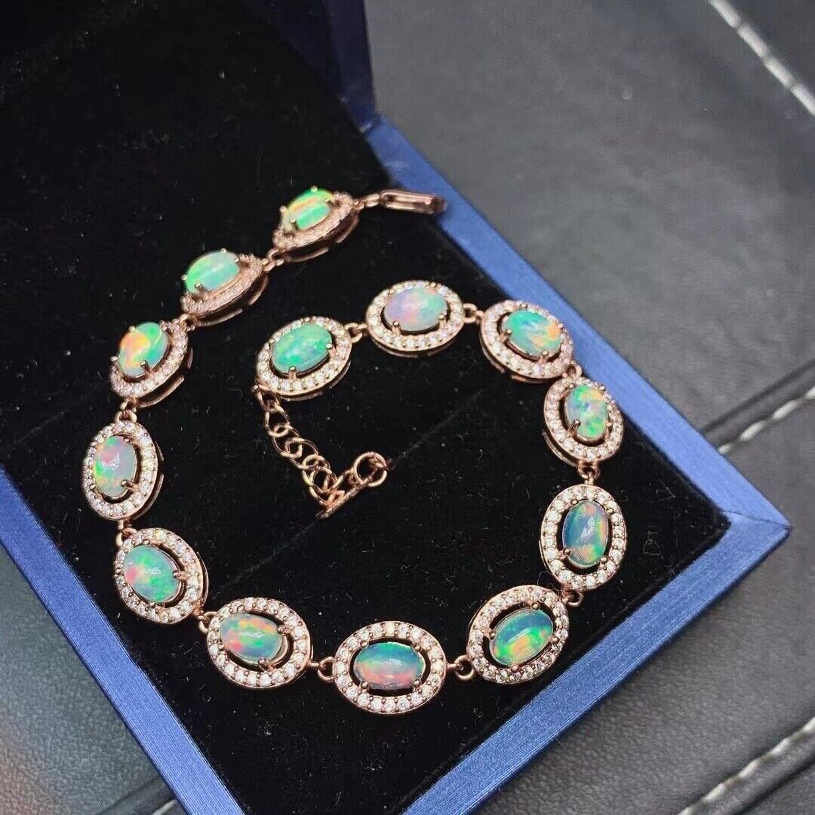 Opal Bracelet, Opal Tennis Bracelet, Natural Opal Bracelet, Opal Womens Jewelry