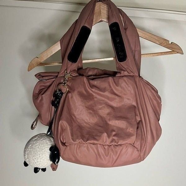 See By Chloe Joyrider Puffy Nylon Shoulder Bag- dark blush