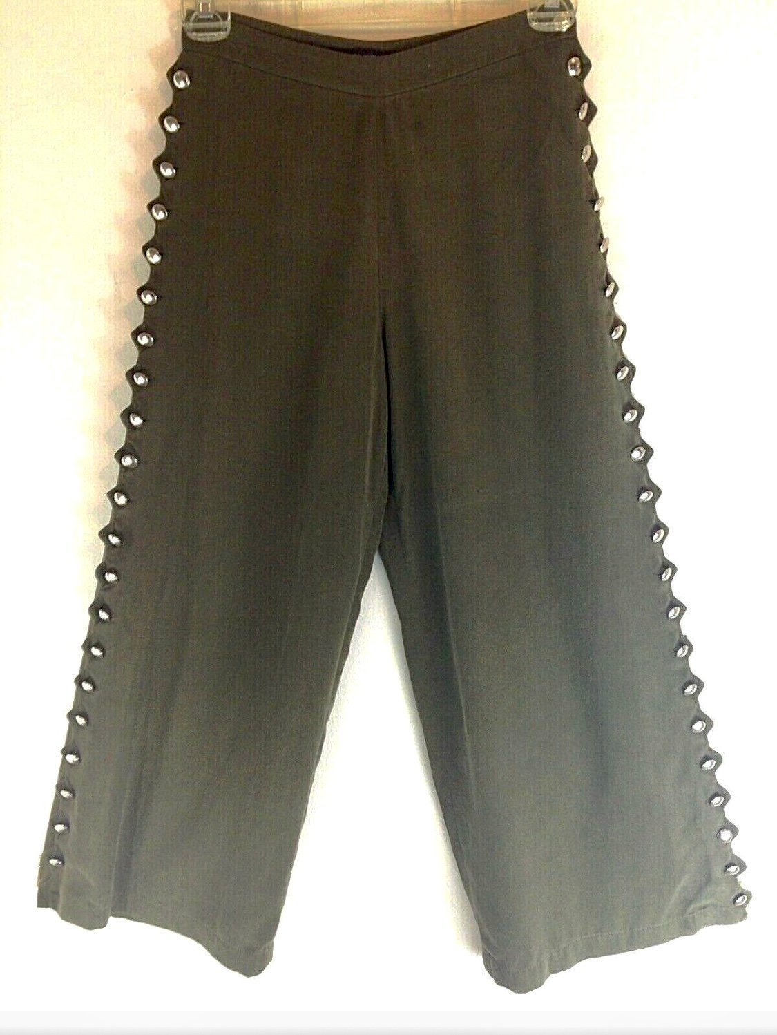 Zara Cropped Embellished Scalloped Wide Leg Pant