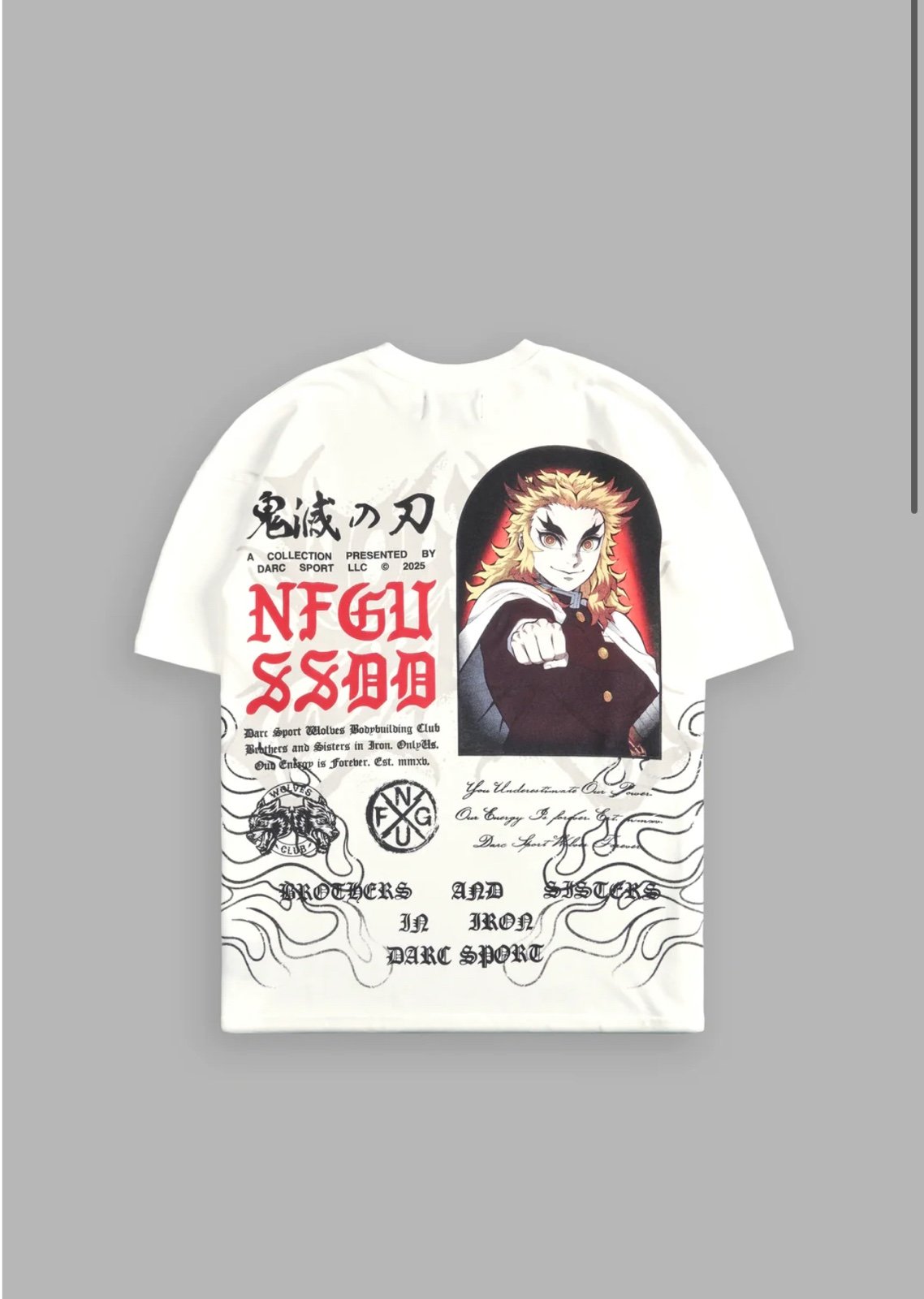 DARC SPORT DEMON SLAYER IN HER EYES PREMIUM OVERSIZED TEE IN CREAM - Large