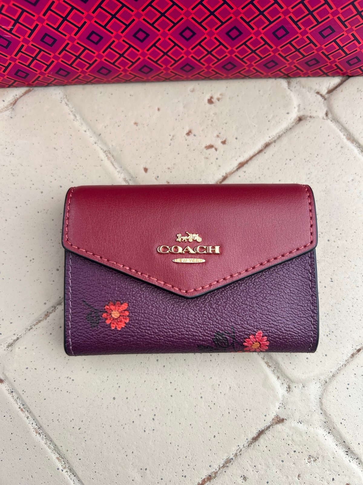 Coach flap card case nwt