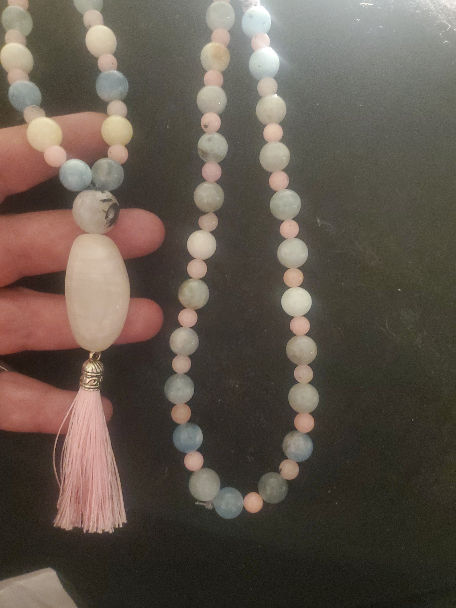 Handmade gemstone beaded mala/necklace