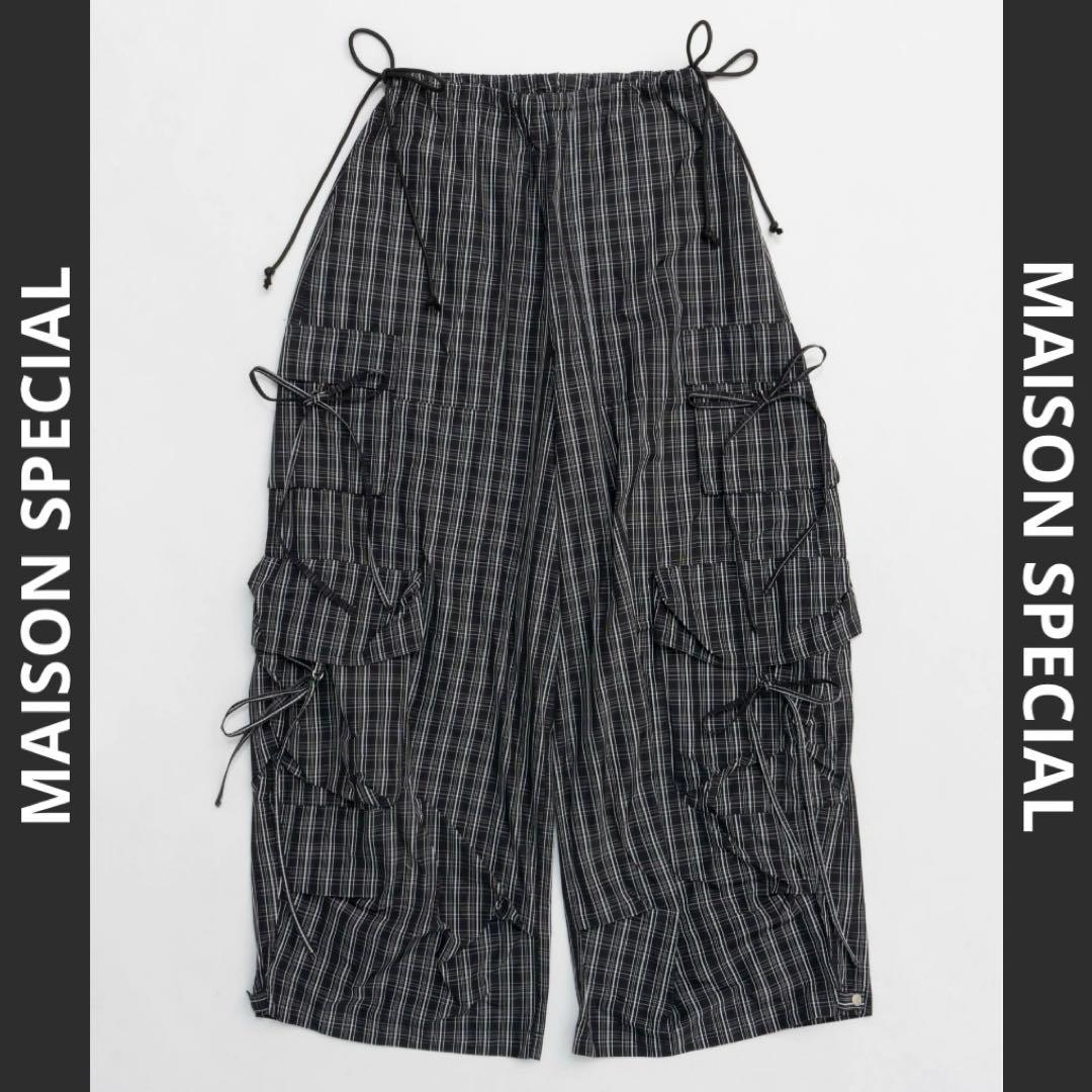 MAISON SPECIAL Ribbon Design Cargo Pants