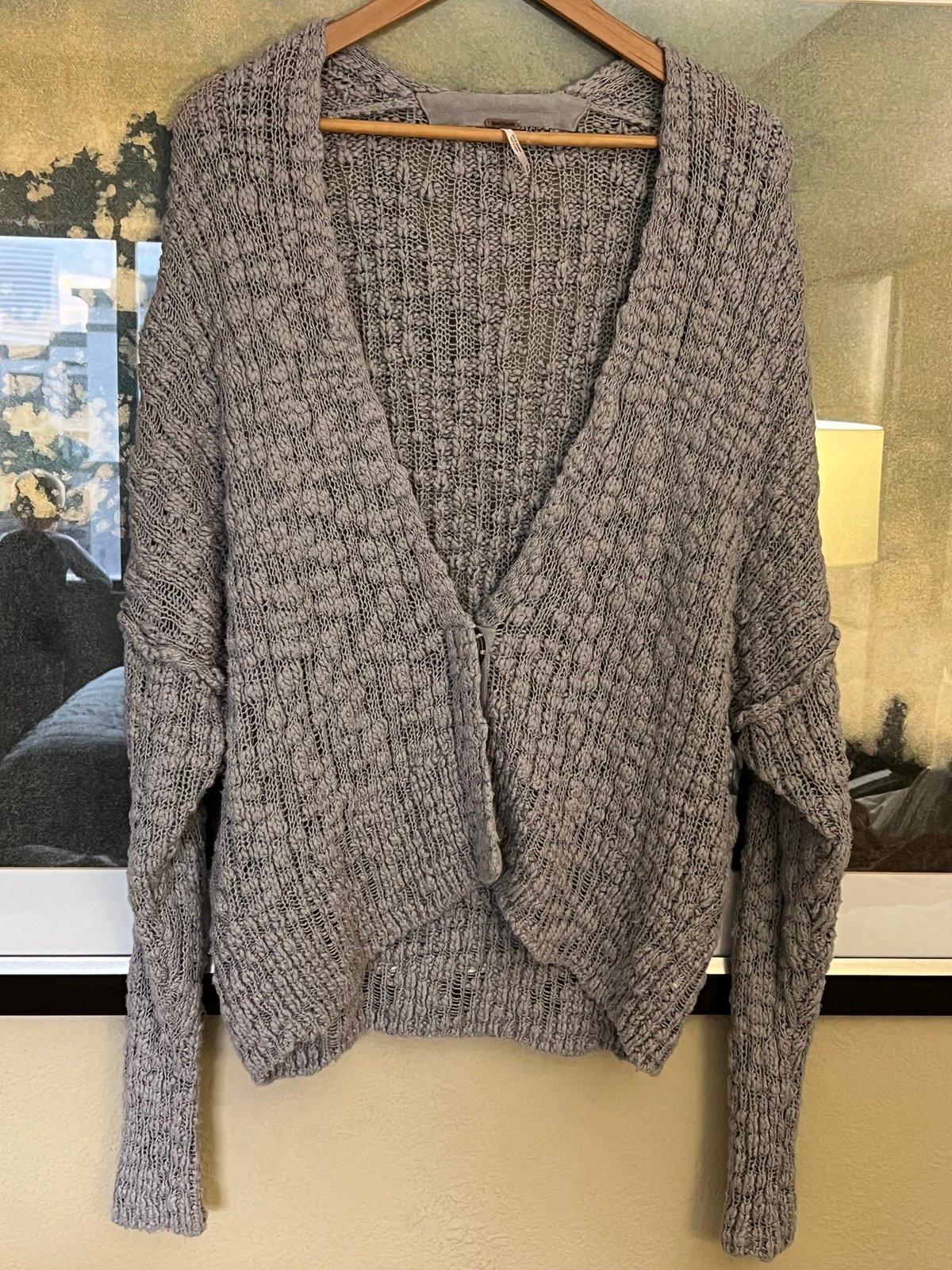 Free People Comfy Women Sweater with Big Buttons- Medium