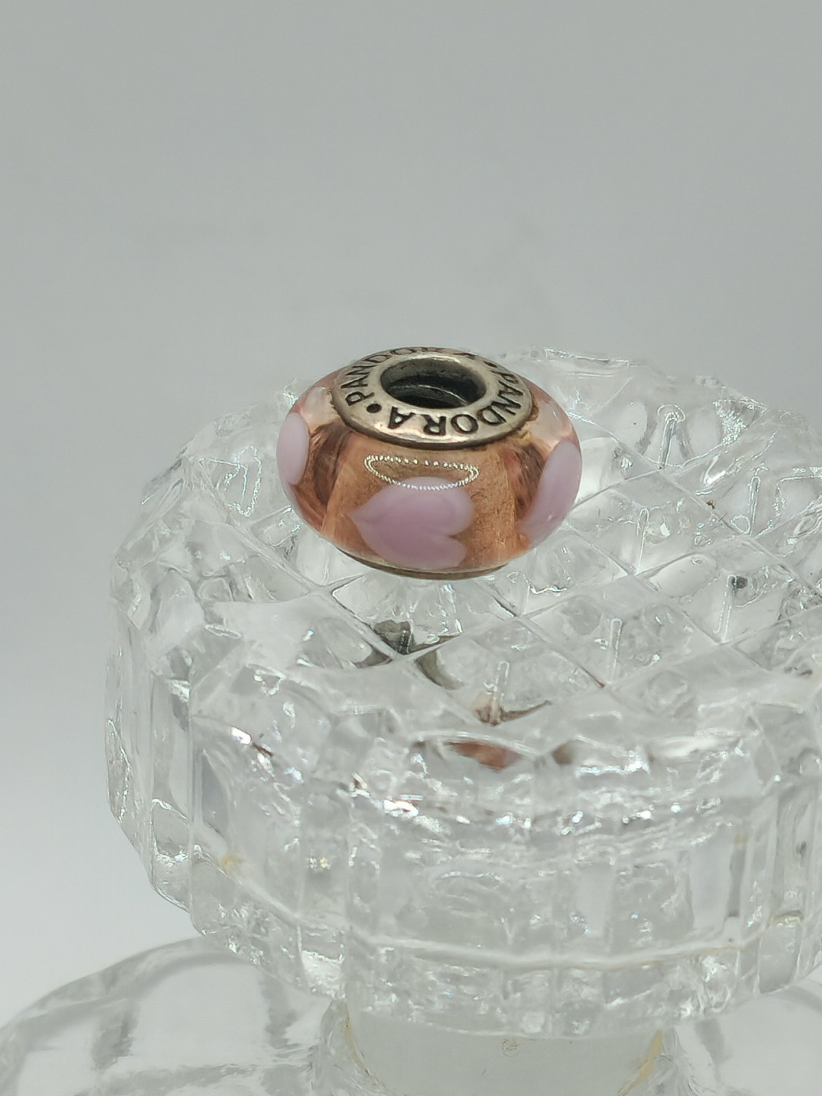 Pandora murano Pink hearts glass charm