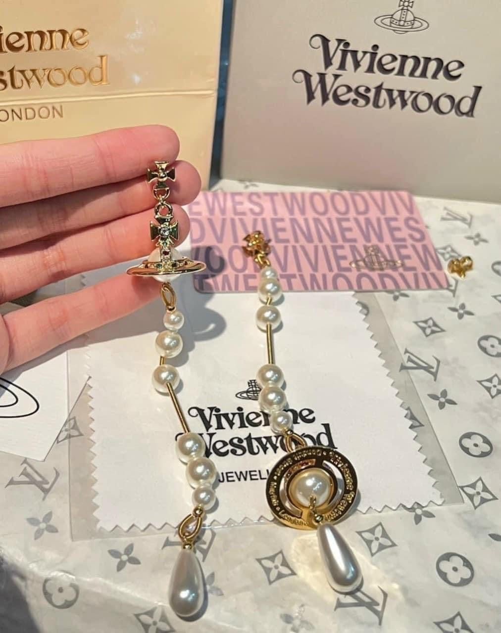 Vivienne Westwood broken pearl drop earrings