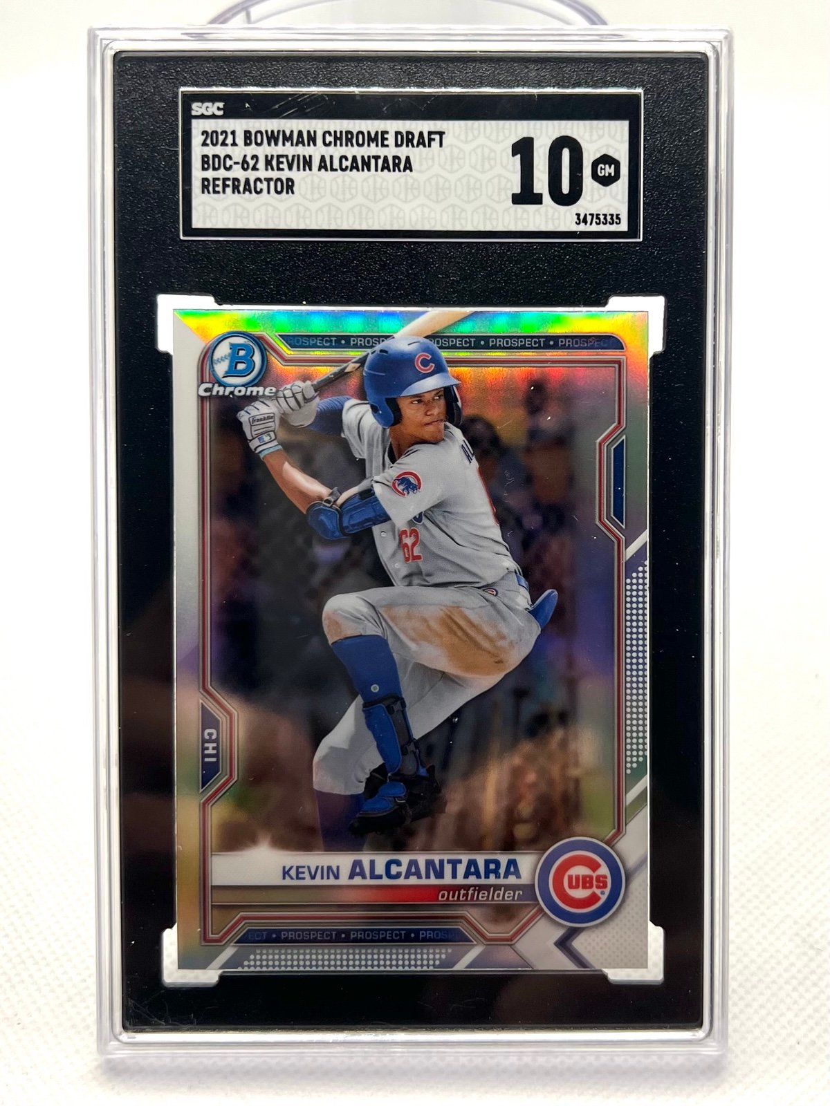 2021 Bowman Draft Chrome Kevin Alcantara Rookie Refractor SGC 10 Gem Mint