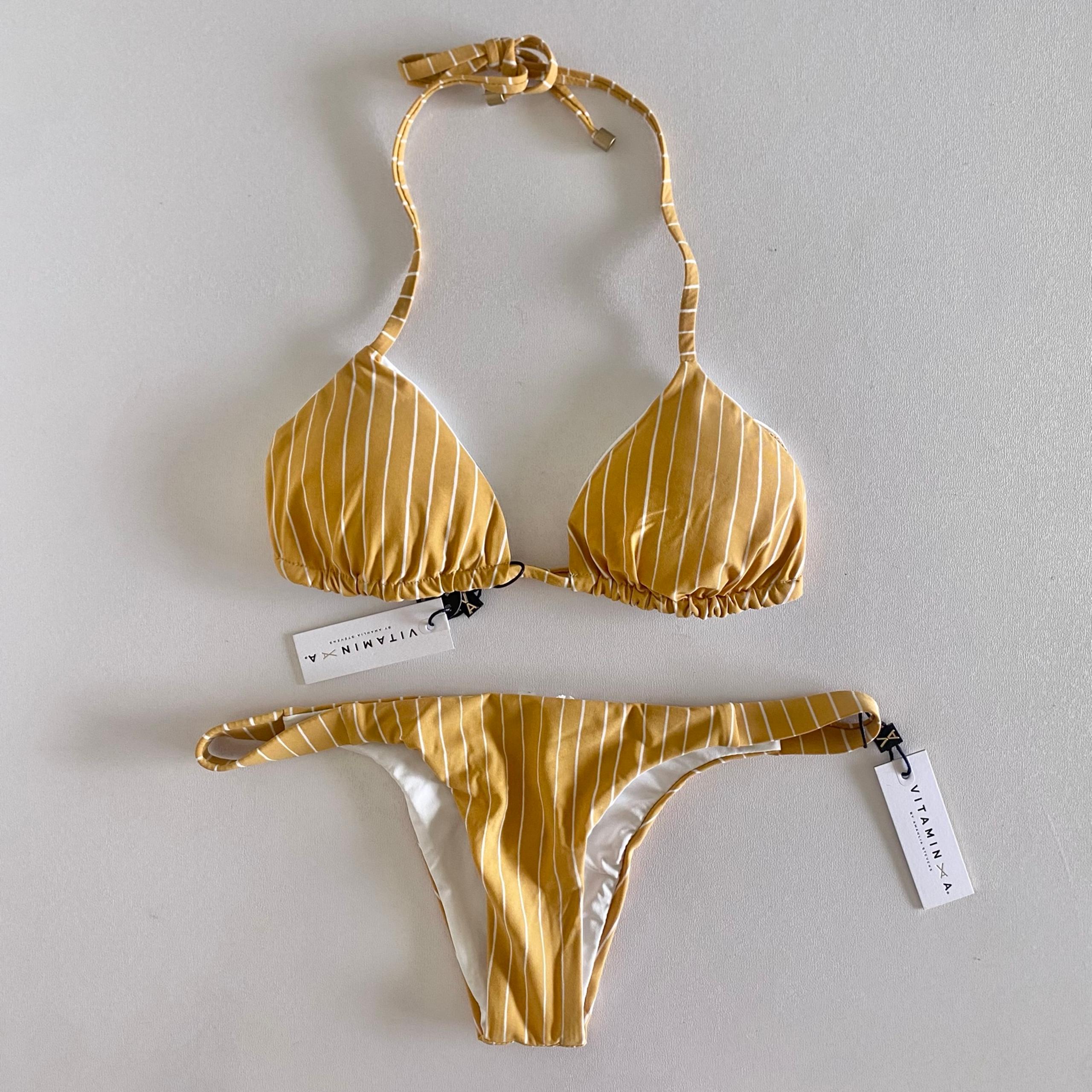 NEW Vitamin A “Gia” top & “Carmen” bottom in Dorado Stripe -Size XS