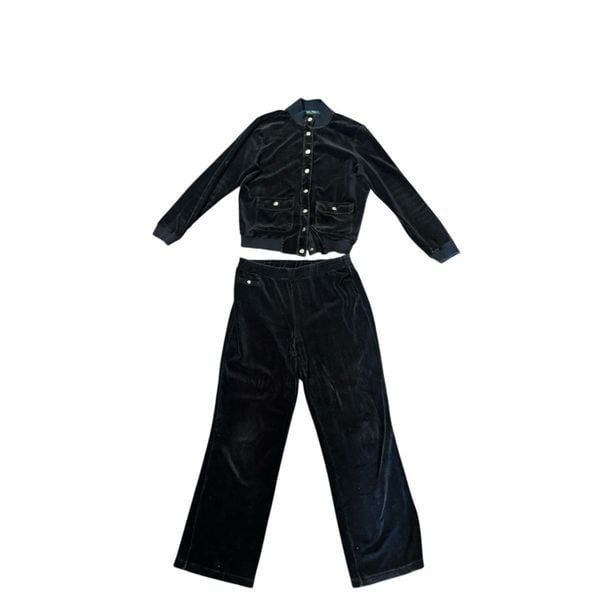 Stunning Vintage RARE Vtg women Lauren Ralph Lauren Velour Jacket AND PANTS Wome