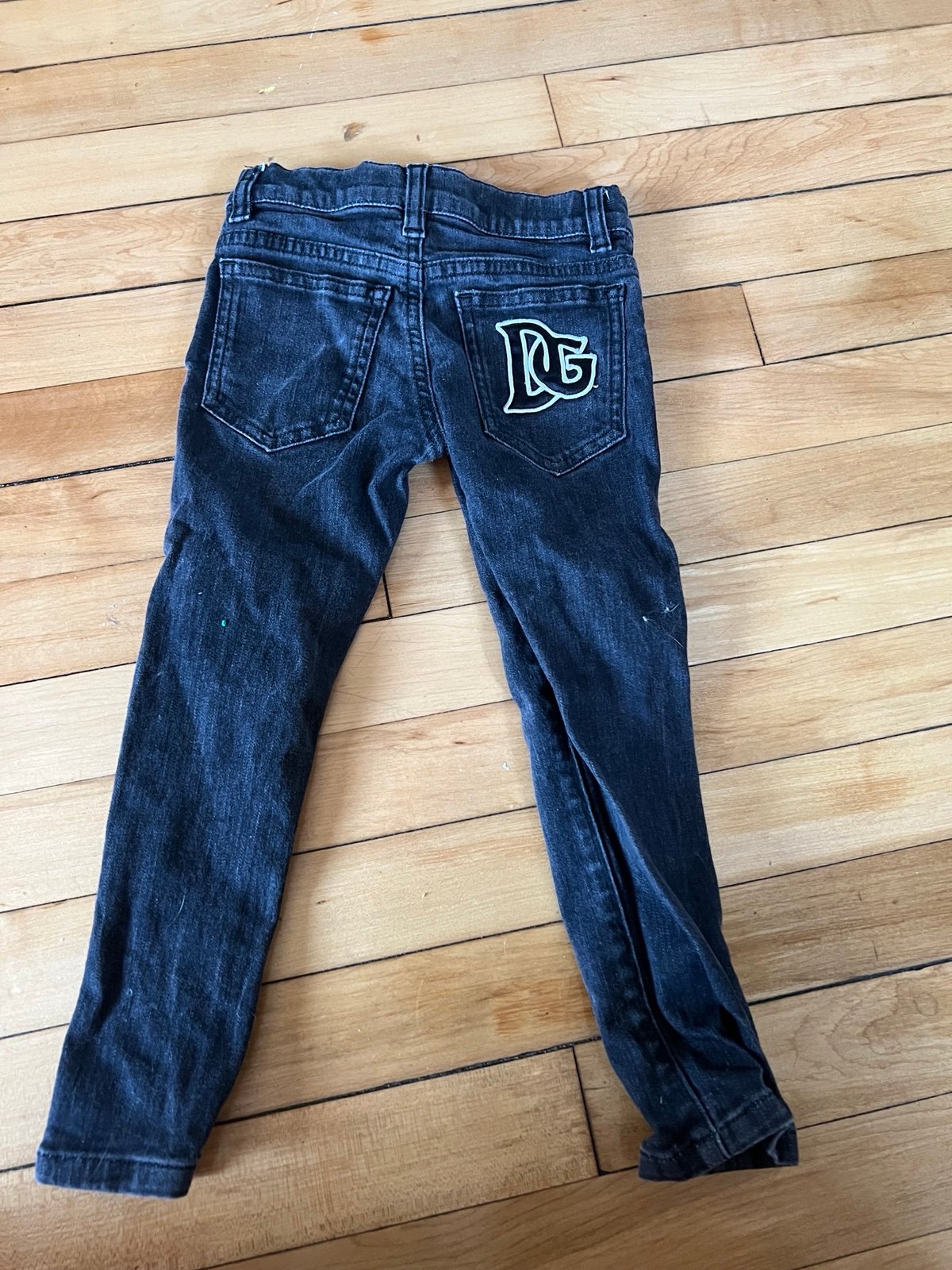 Dolce & Gabbana denim black youth jeans embroidered logo back pocket