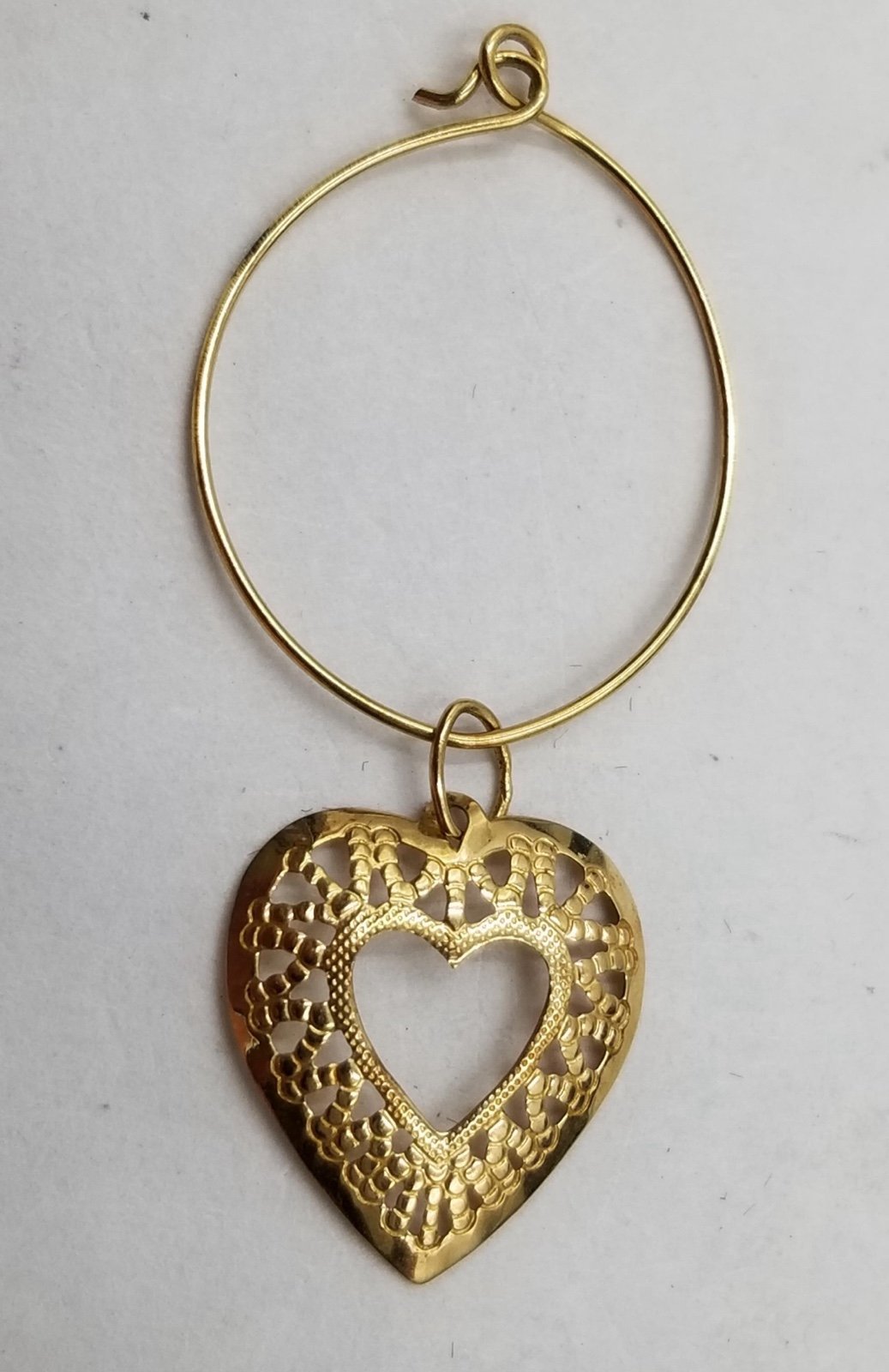 14k gold heart charm holder