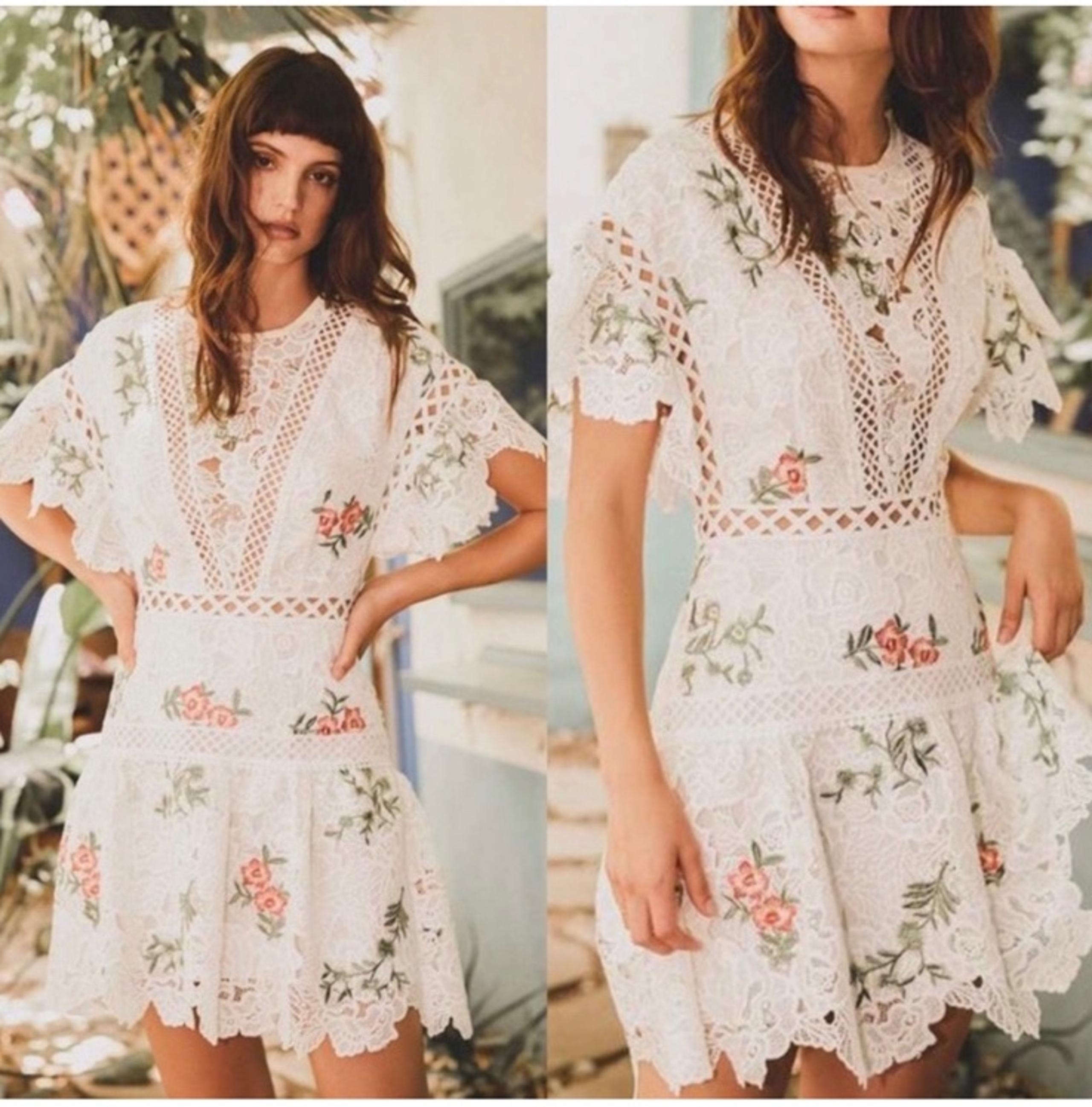 Saylor Robbie Dress Floral White Mini Size XS