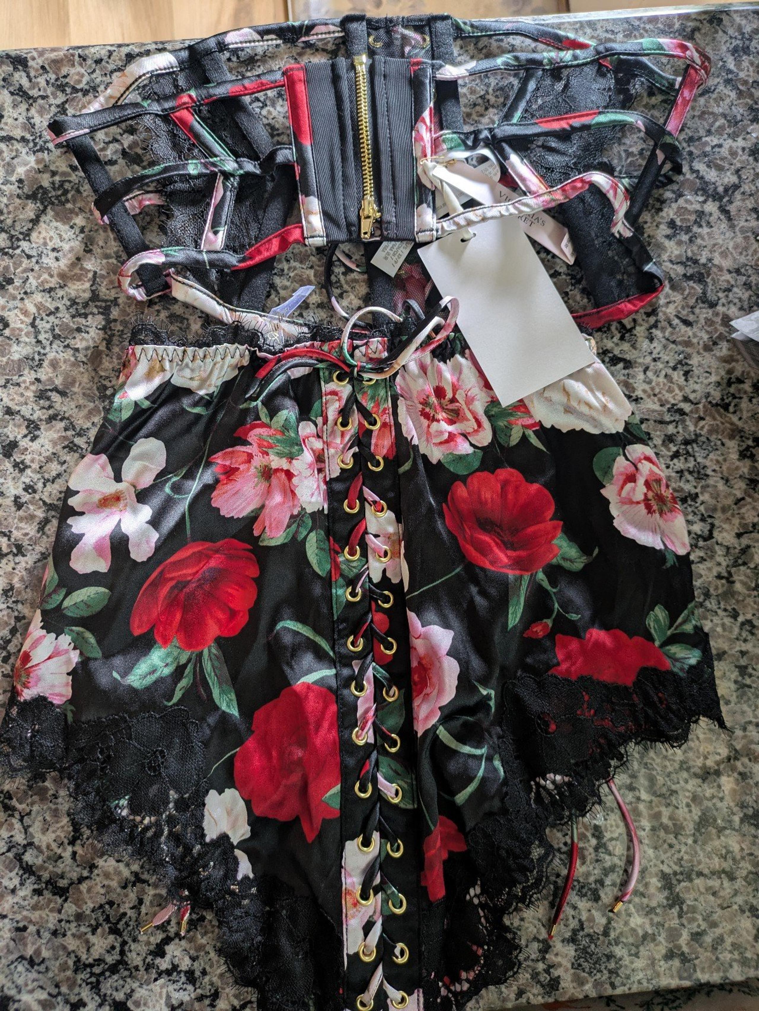 NWT Atelier Victoria's Secret Satin Panty + Caged Corset