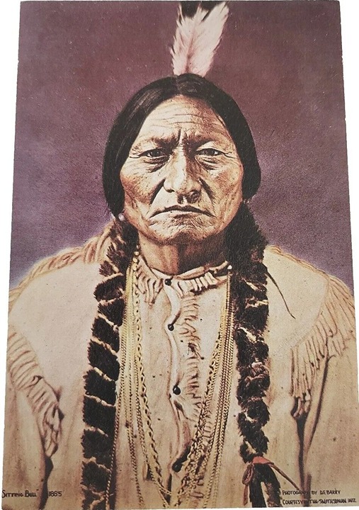 Reproduction Of A Photo Of Sitting Bull Of The Souix RPPC Of the 1883 Custer Btl