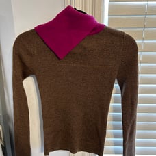 See by Chloe brown and pink collared Sweater size womens small. Perfect conditio