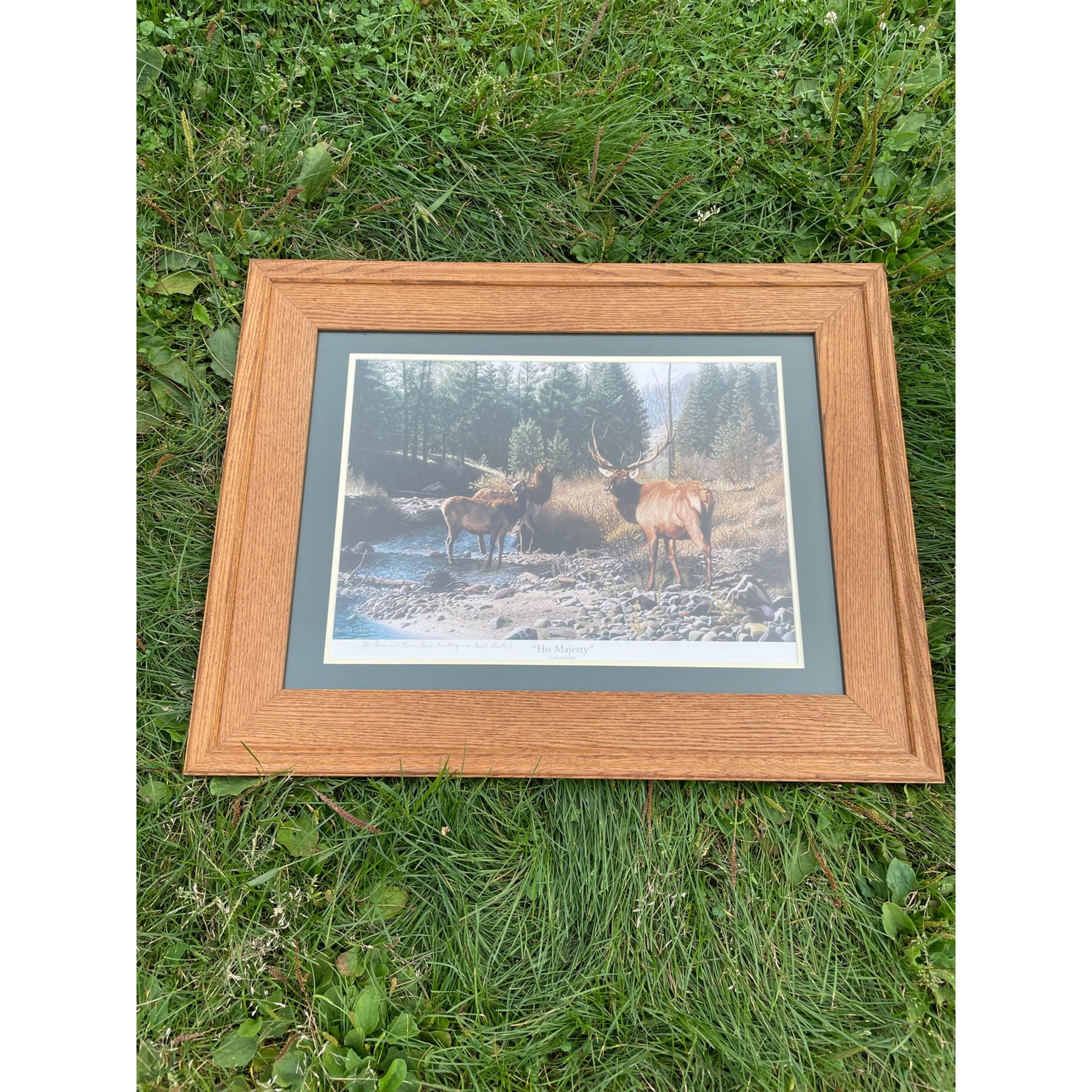 Signed Framed Matted Patrick Gibbs Numbered Print “His Majesty” Hunting Art