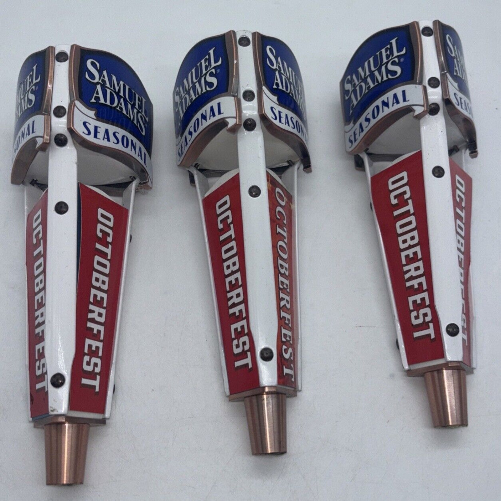 Lot Of 3 Samuel Sam Adams Seasonal Interchangeable Beer Tap Handle 8.5” Tall