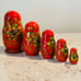Vintage Hand Painted Russian Matryoshka 5 Piece Set 5 1/2 in Nesting Doll Signed