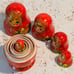 Vintage Hand Painted Russian Matryoshka 5 Piece Set 5 1/2 in Nesting Doll Signed