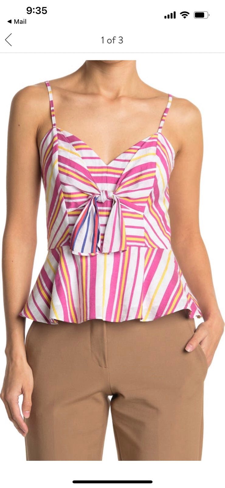 Parker Bow Front Striped Peplum top