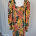 Farm Rio Garden Flower Exclusive Smocked Long Sleeve Mini Dress Ruffled Sz S