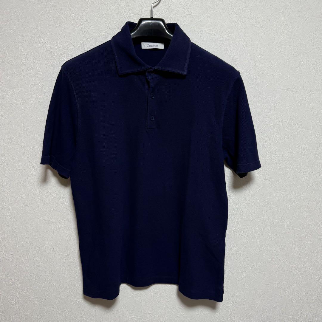 Cruciani Polo Shirt, XL Size, Navy, Pique