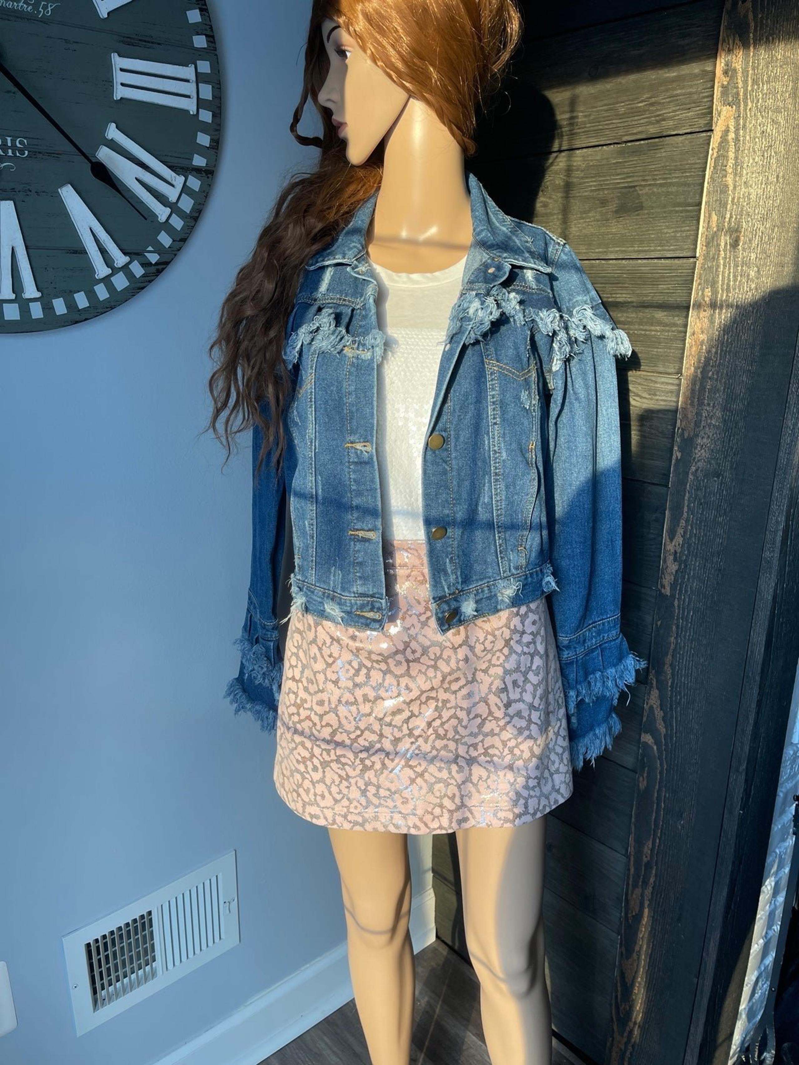 Ruffled Jean Jacket for Women