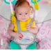 Bright Starts Pink Paradise Portable Compact Automatic Baby Swing with Music