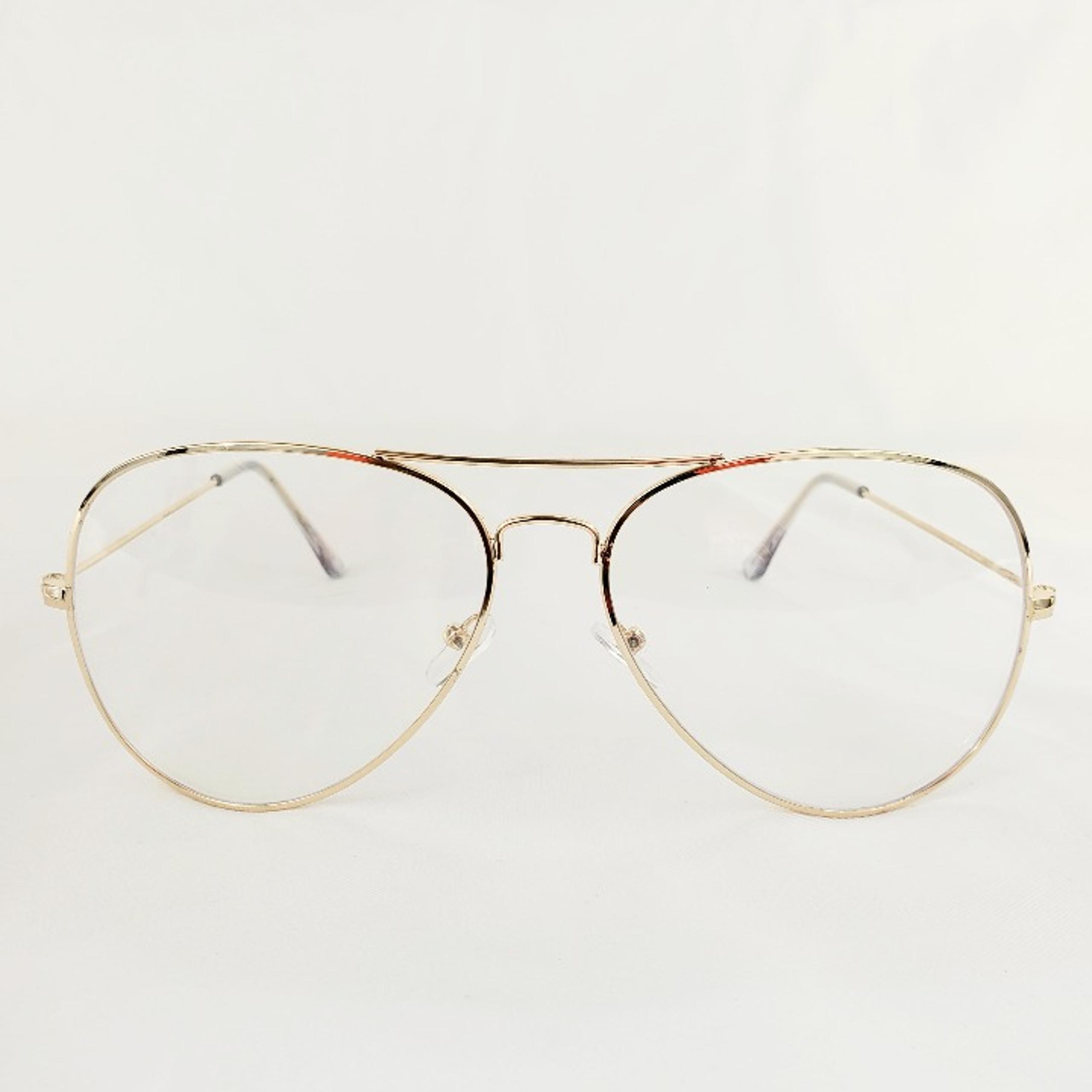 Gold Metal Teardrop Aviator Frames Blue Light Blocker Lens Glasses EF1014