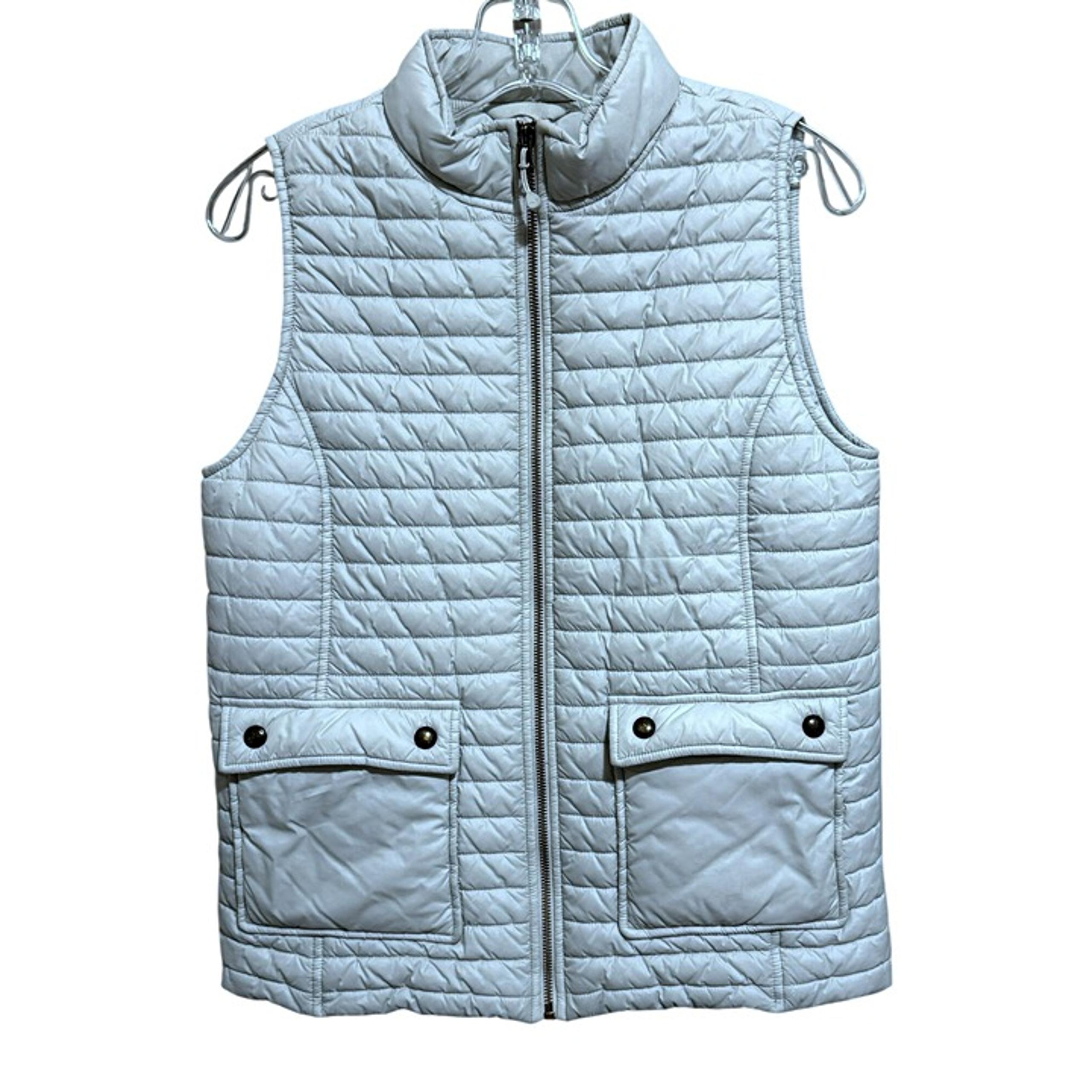 Vineyard Vines Womens Puffer Pocket Vest Sz Small Zip Front Light Blue Warm