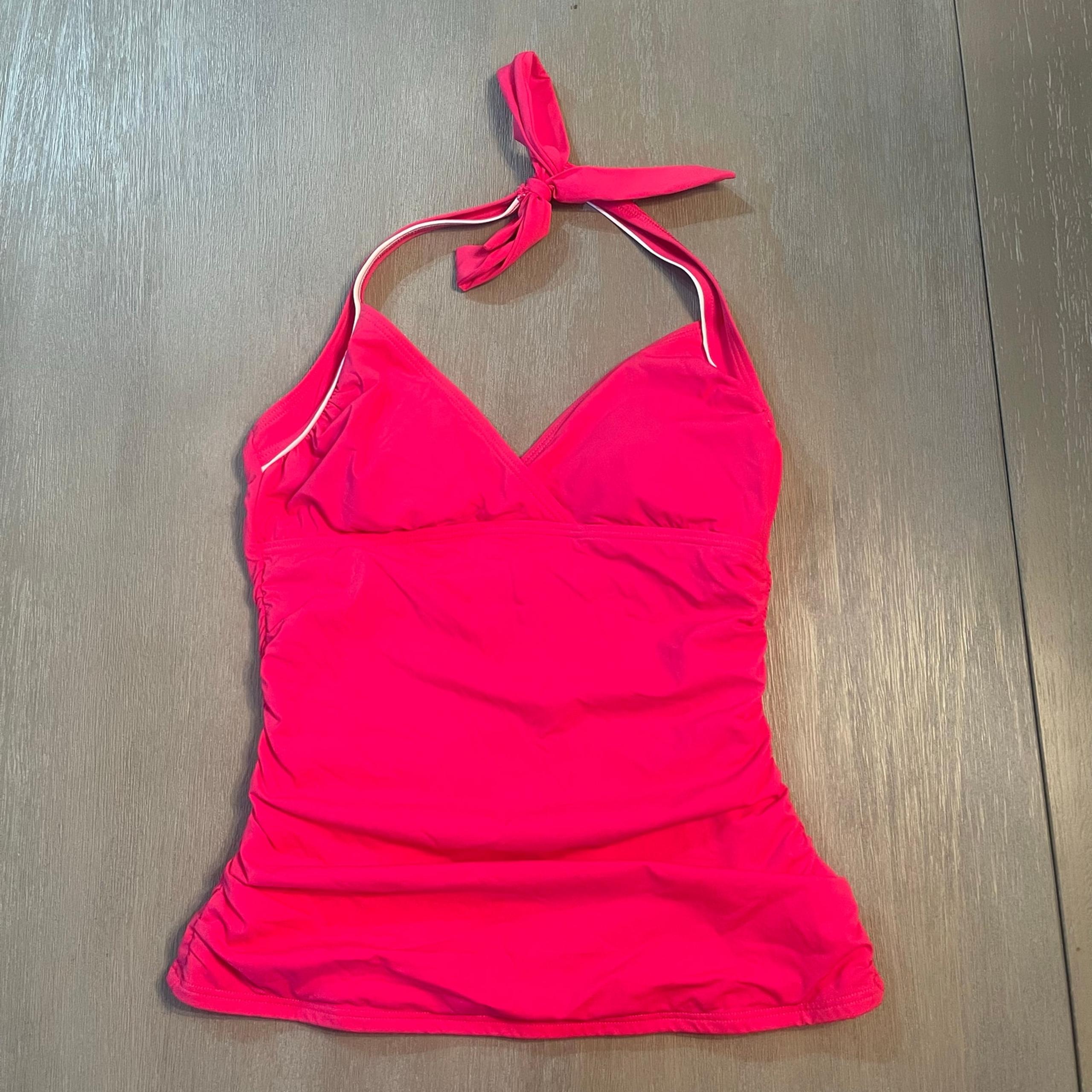 Tommy Bahama Womens Halter Swim Top Empire Tankini Top Hot Pink Size M Beach