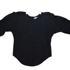 Women's Fabiana Pigna Black Top XS Ruffle 3/4 Sleeve
