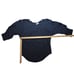 Women's Fabiana Pigna Black Top XS Ruffle 3/4 Sleeve